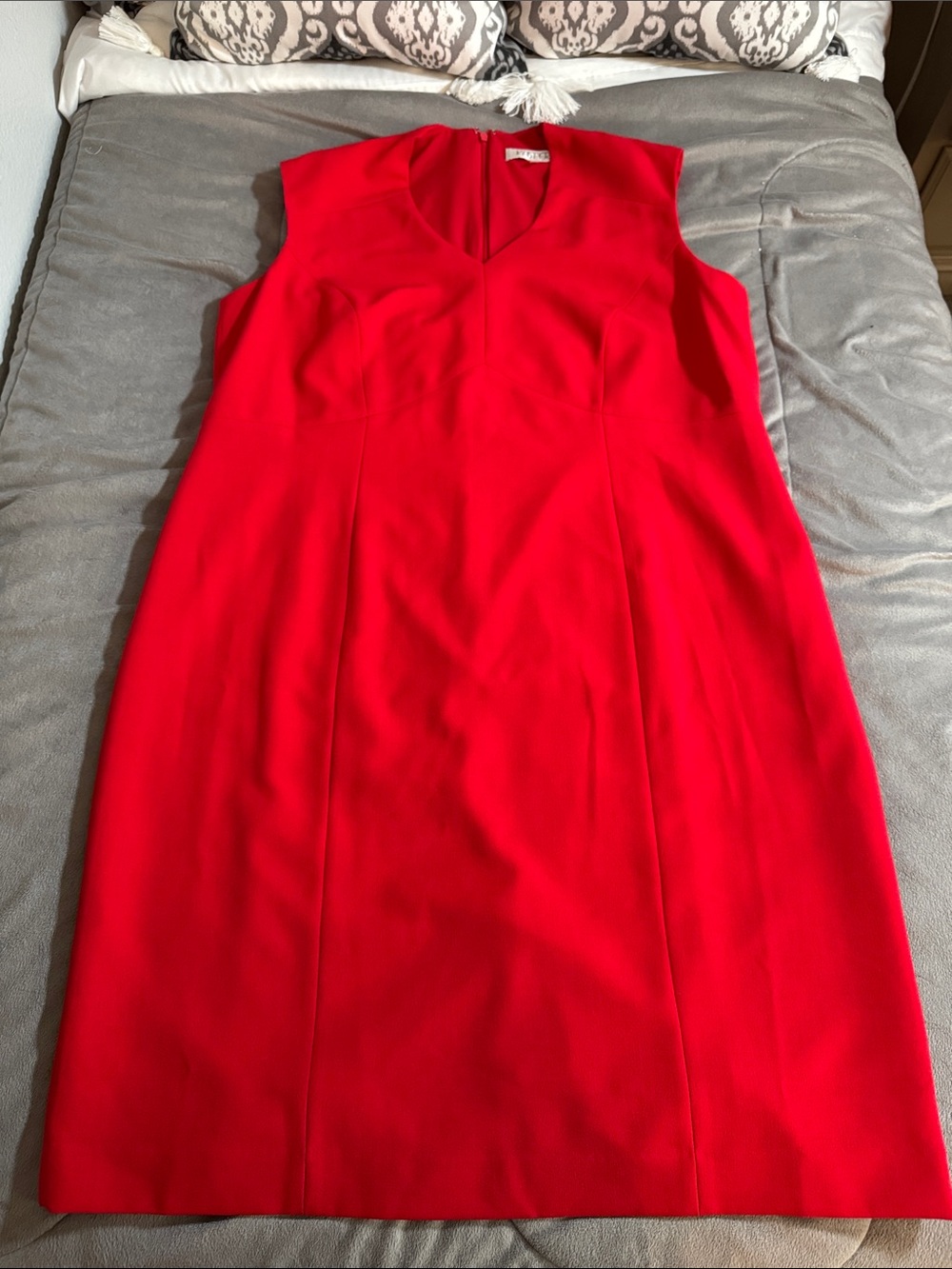 Kasper Red V-Neck Sleeveless Midi Sheath Dress Sz 16W